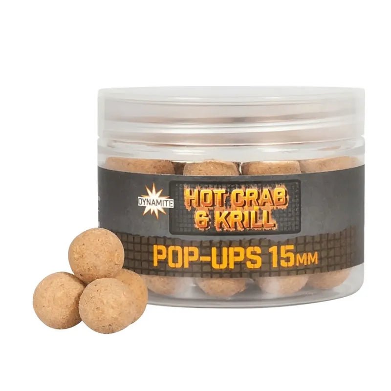 Dynamite Baits Hot Crab & Krill Pop - Ups - Foodbait - 15mm - KarperCentrale Dynamite Baits Hot Crab & Krill Pop - Ups - Foodbait - 15mm - KarperCentrale