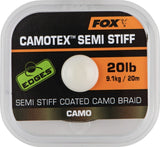 Fox Camotex Semi Stiff - 20m - Gevlochten onderlijnmateriaal - dé KarperCentrale
