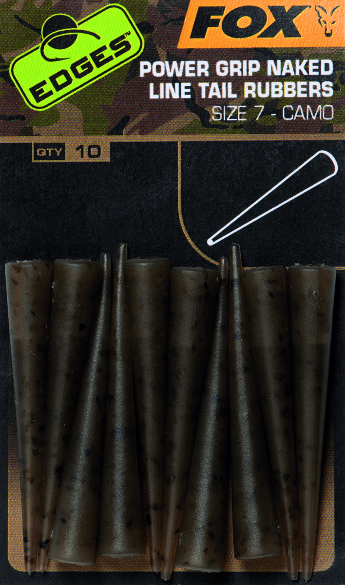 Fox Edges Camo Power Grip Naked Tail Rubbers - dé KarperCentrale